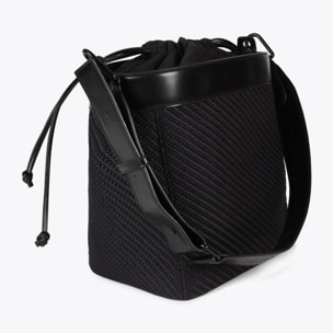 Borsa Hobo in Tessuto ed Effetto Pelle