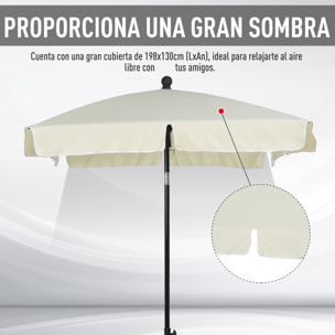 Sombrilla de Poliéster Aluminio 2x1,25x2,35m Beige