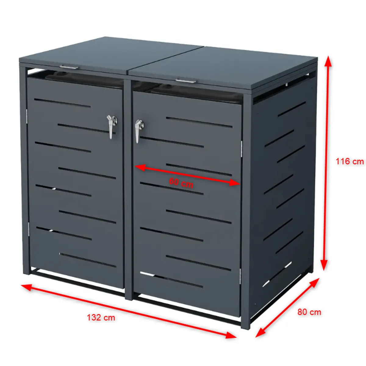 Abri cache poubelle double - 2 x 240L - anthracite