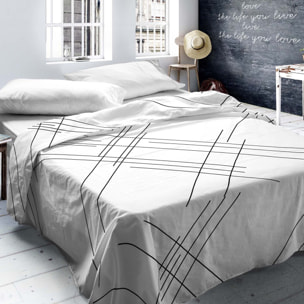 Naturals - Juego de Sábanas Estampadas - Incluye 1 o 2 Fundas de Almohada + 1 Sábana Bajera - 100% Algodón - Line