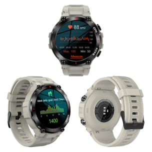 Smartwatch K37 con batteria da 480mAh a lunga durata. Monitoraggio cardiaco e O2. Notifiche dell'app.