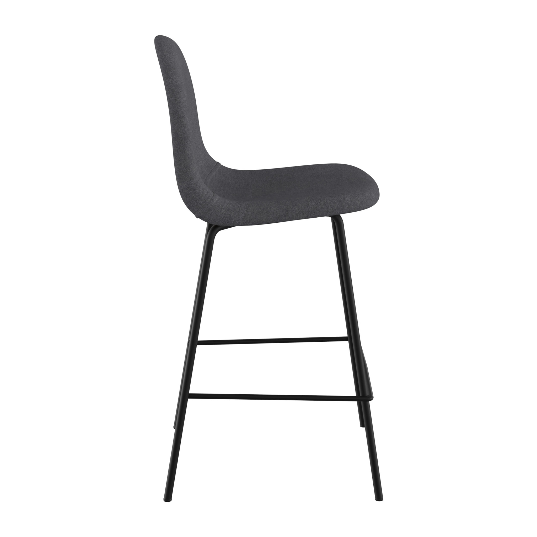 Lot de 2 chaises pour îlot central en tissu gris foncé 63 cm - Léna