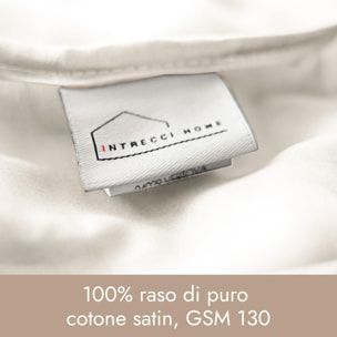 Intrecci Home Lenzuolo con Angoli, Lenzuolo Sotto in Raso di Puro Cotone Satin,Made in Italy, Morbidezza Suprema, Elegante e Confortevole, Tinta Unita