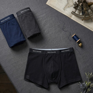 Boxer Uomo Navigare, Art.703 Assortito (2Neri + 1Navy + 1Grigio)