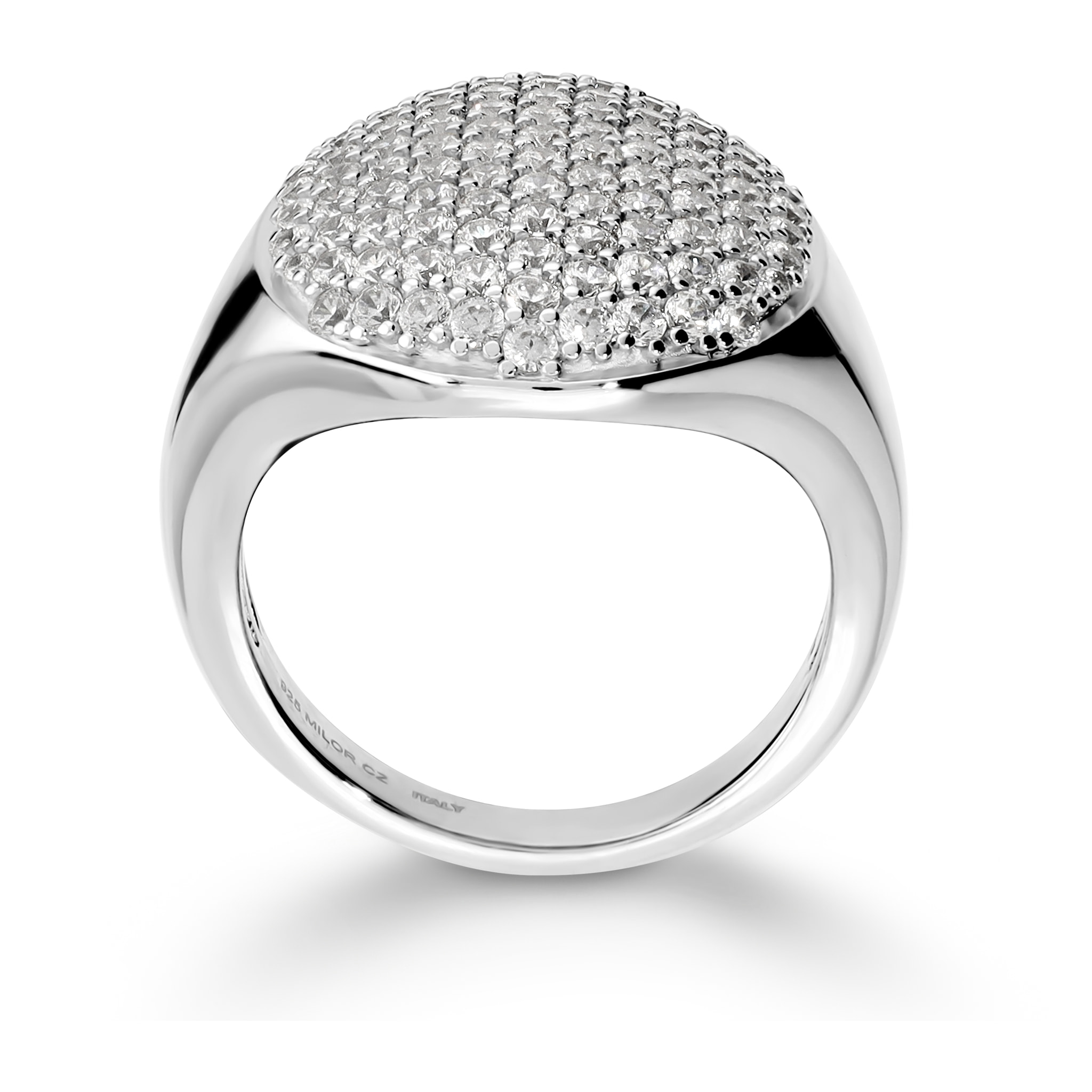 Anello Chevalier Graduato in Argento 925 con Pavé di Cubic Zirconia