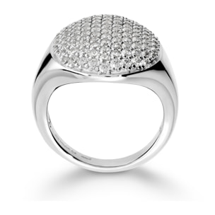 Anello Chevalier Graduato in Argento 925 con Pavé di Cubic Zirconia