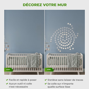 Pack de 100 cercles en papier adhésifs 3D métal argentés