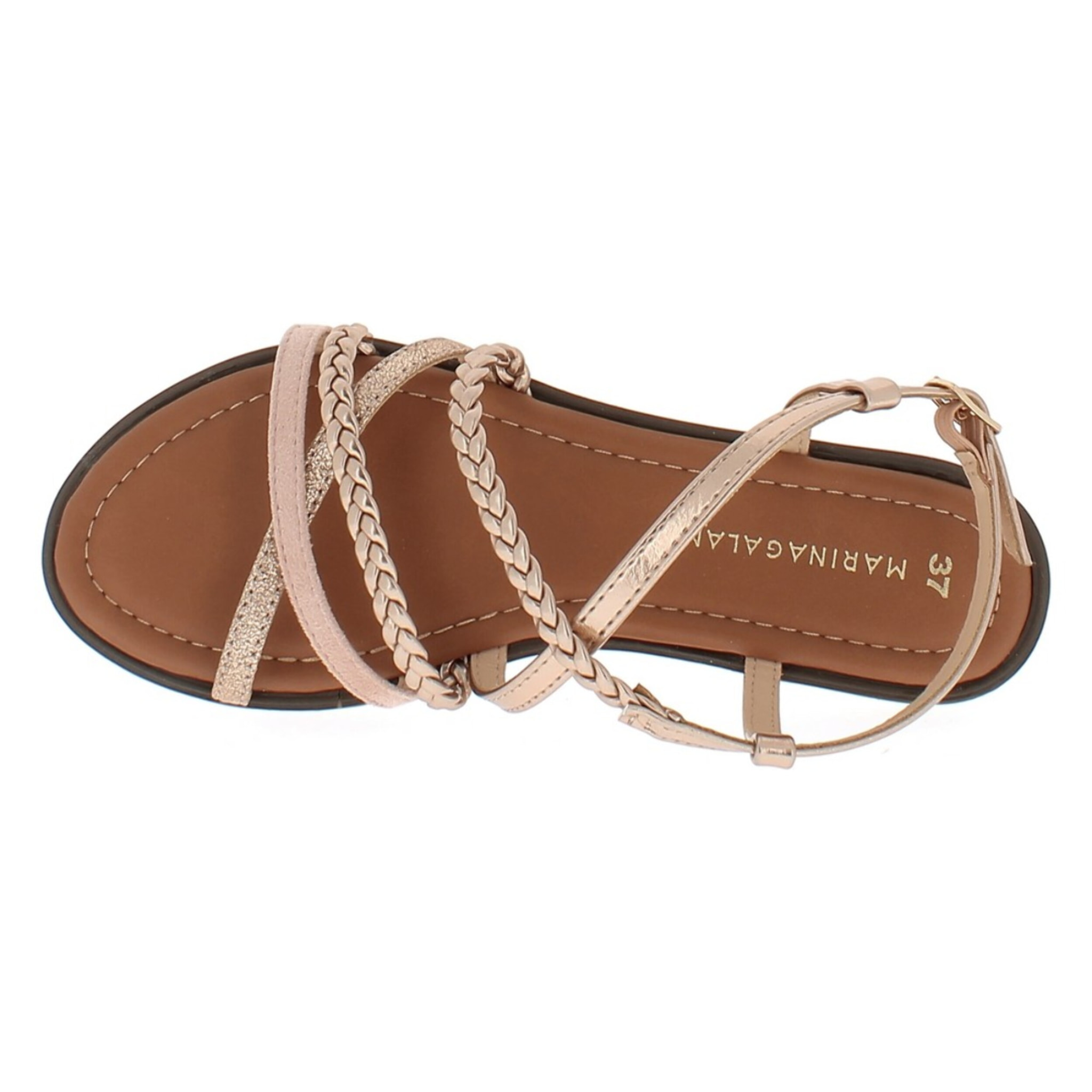 Marina Galanti Scarpe Donna Flat Braided Sandals MG 1E163 Gold