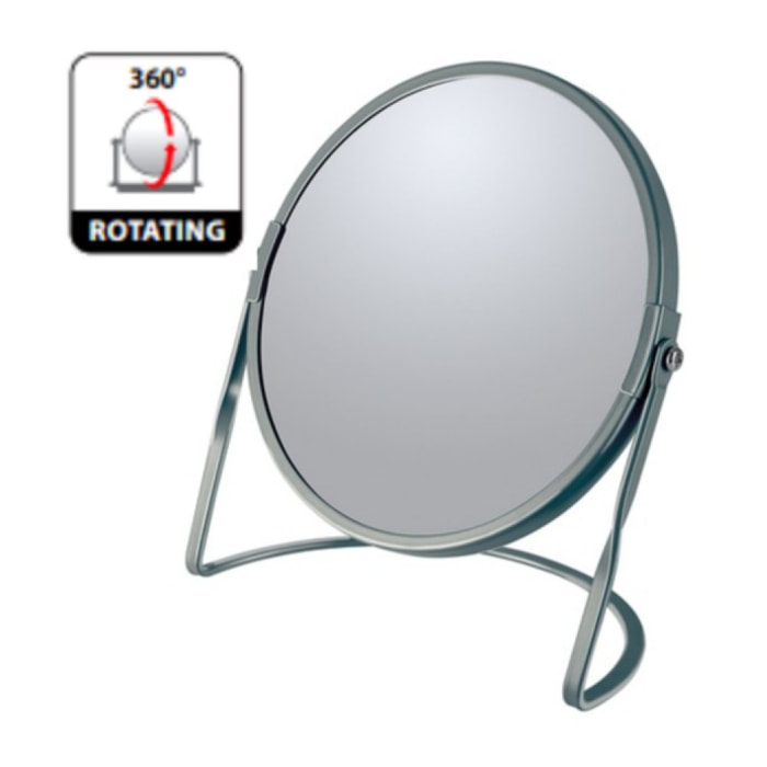 Miroir grossissant sur pied Acier AKIRA Gris mat Spirella
