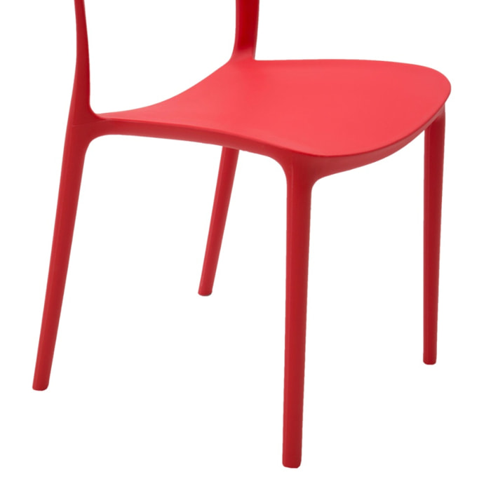 set 4 sedie impilabili in polipropilene rosse