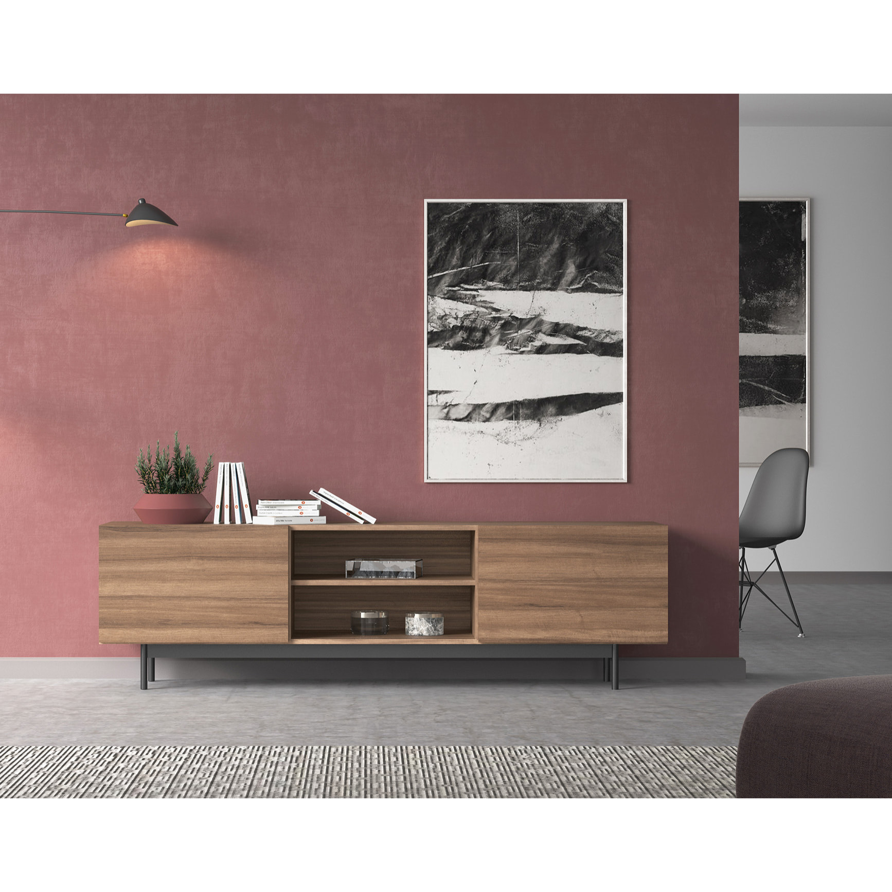 Bajo tv Printed nogal 52x180x44 cm