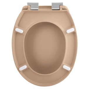 Abattant wc Thermo dur avec frein de chute NEELA Cappuccino mat - Charnières ABS Chromé Spirella