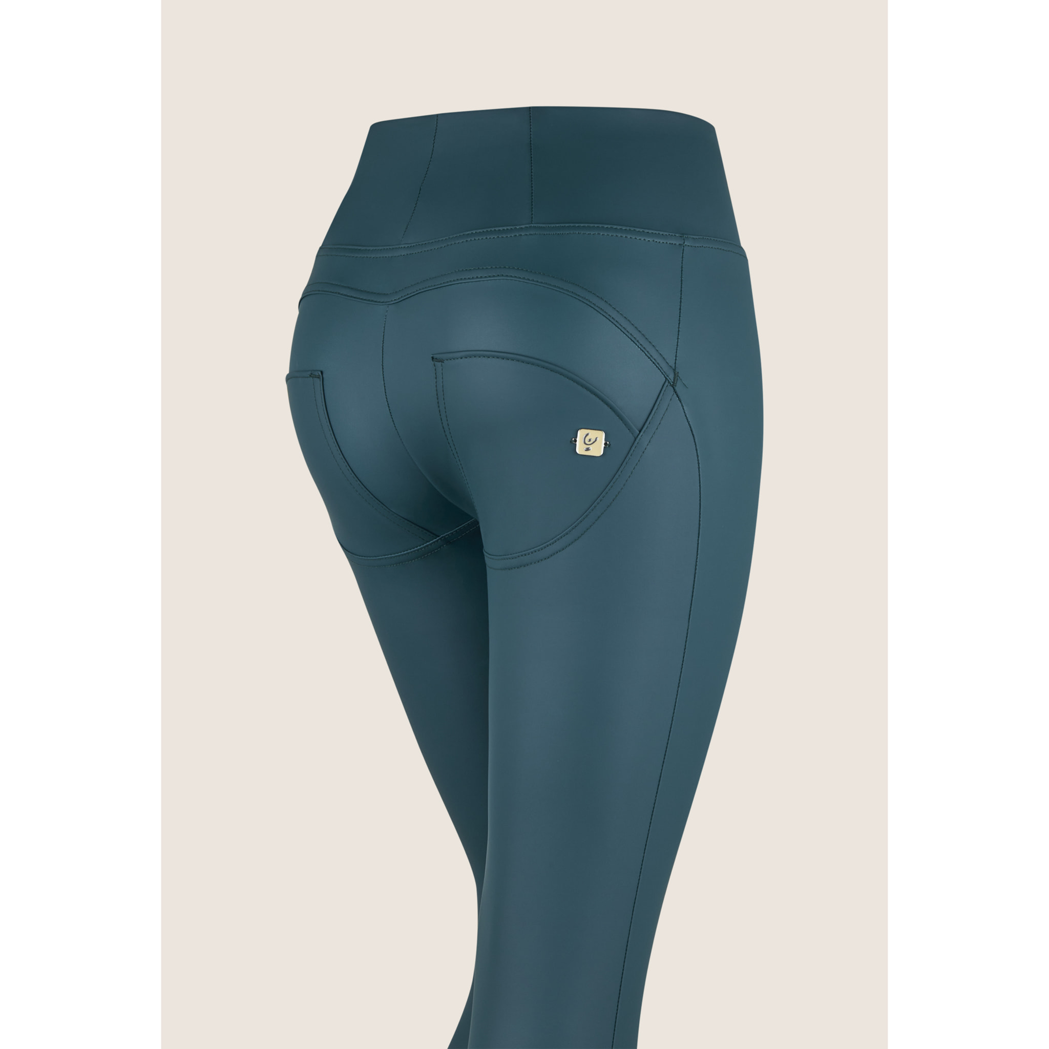 Pantaloni push up WR.UP® skinny vita alta con zip similpelle