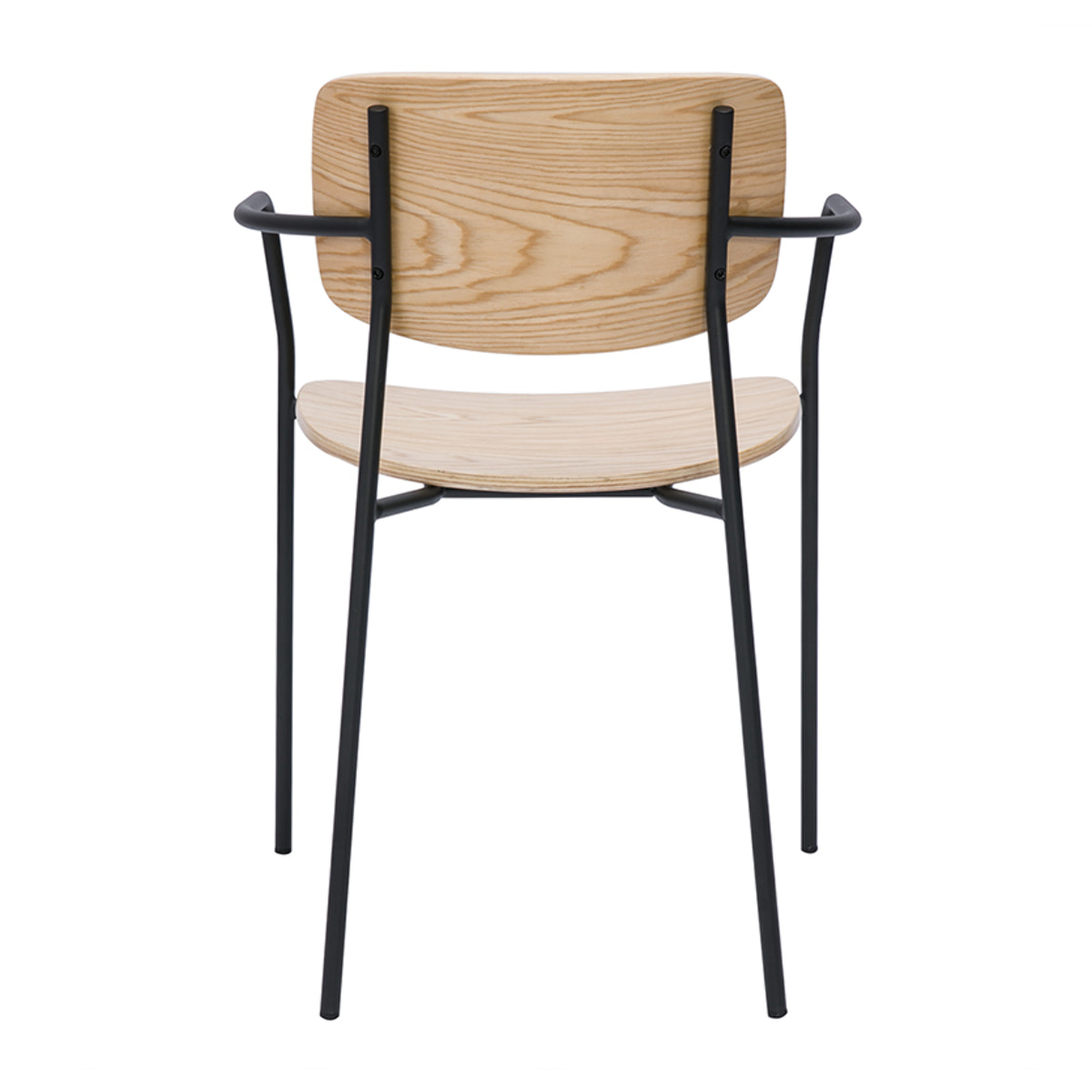Chaises en bois clair chêne et métal noir (lot de 2) SUSAN