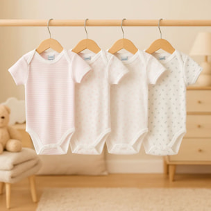 Pack 4 Body Basico Manga Corta