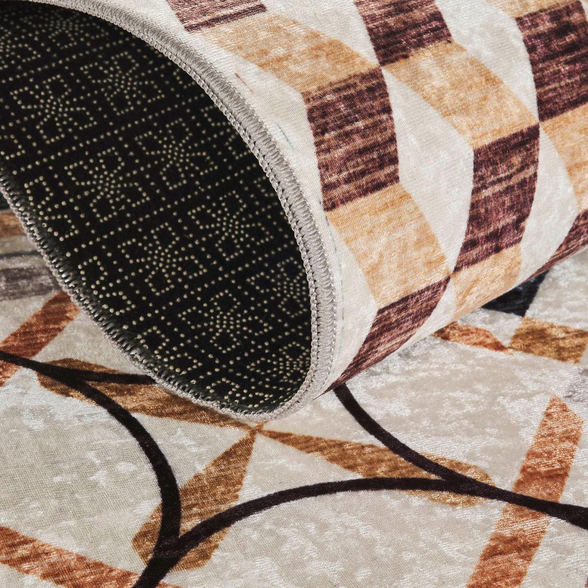 Tapis grand salon  motif géométrique, texture kilim, PEZA, design original