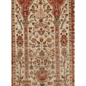 Authentique tapis d'orient, noué à la main en laine et soie