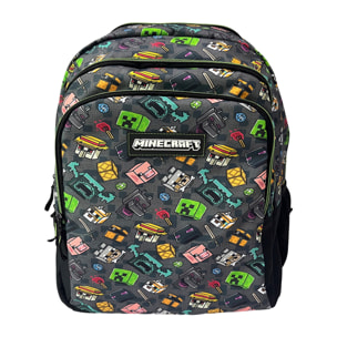 Minecraft Pixel 25 Mochila Primaria con doble compartimento adaptable a carro.