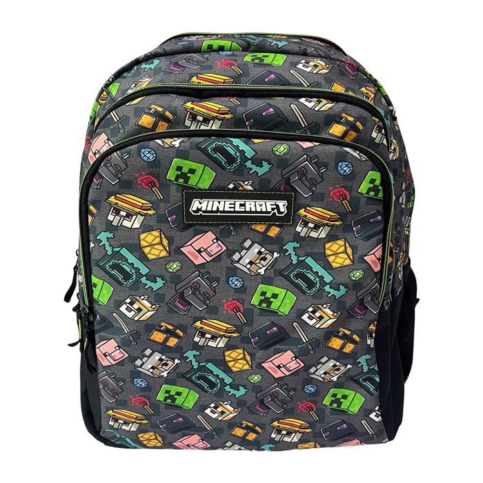 Minecraft Pixel 25 Mochila Primaria con doble compartimento adaptable a carro.