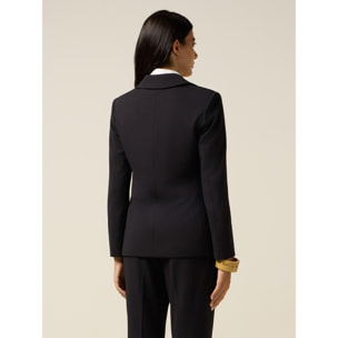 Oltre - Blazer con perfil en contraste - Negro