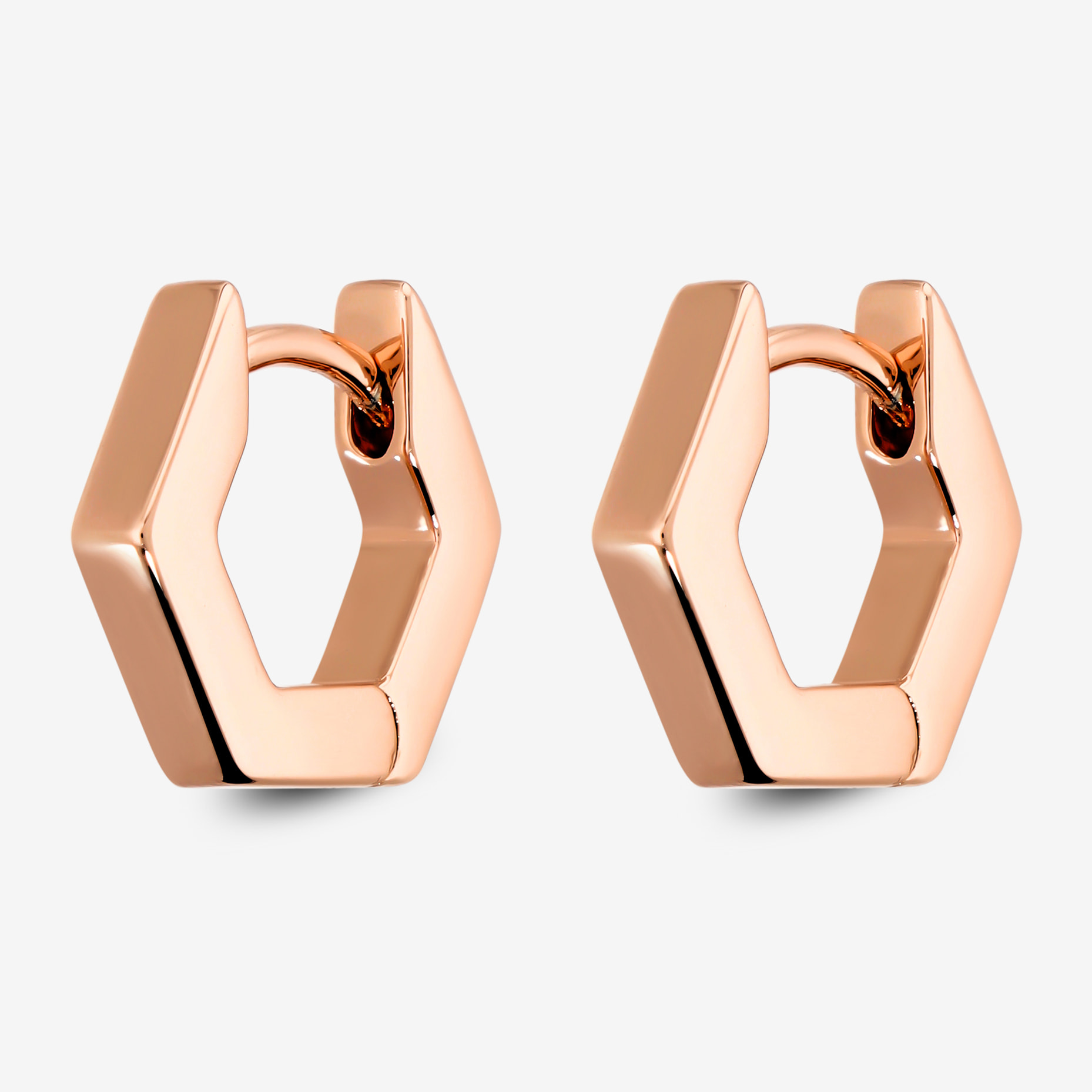 Orecchini a Cerchio Bullone placcati Oro Rosa 18Kt