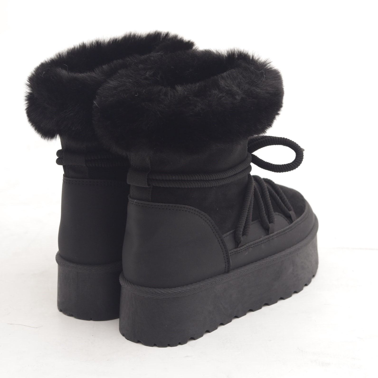 STIVALETTO MAMMUT LACCI NERO