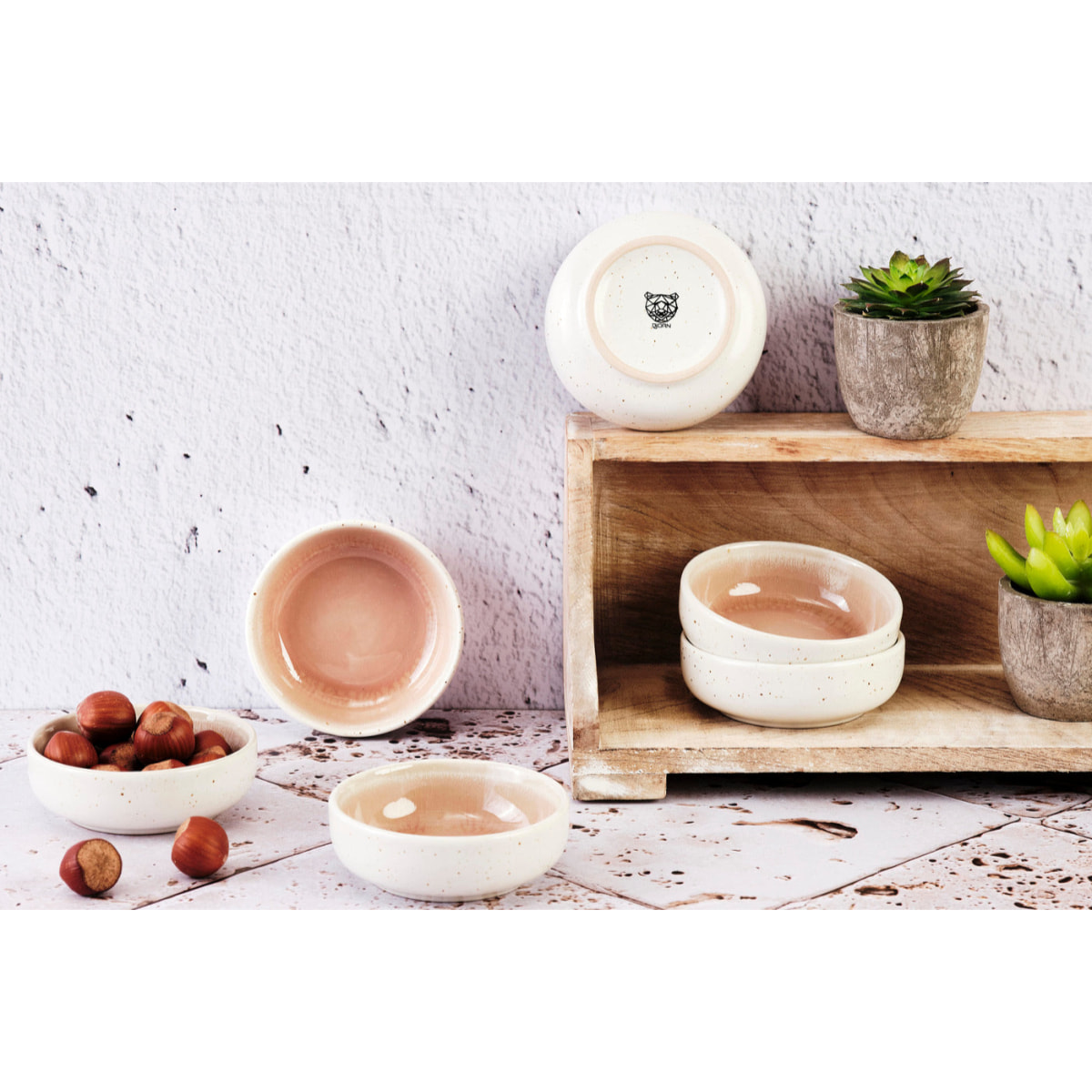 Bol OXYGEN Ø9cm - 6 pièces - Rose poudre