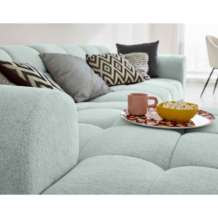 Ray - canapé d'angle gauche - 4 places - en tissu texturé - Bleu