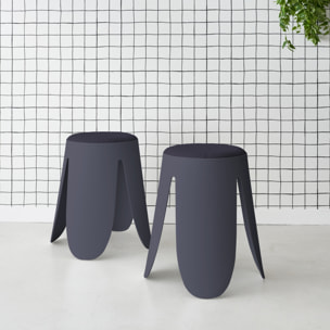 Tabouret empilable bouclette texturée (lot de 2) NIKI
