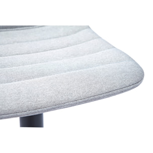 Tabourets de bar réglables pivotants 360° en tissu gris clair et métal (lot de 2) SAURY
