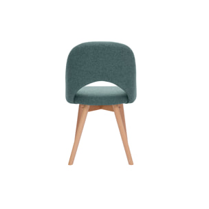 Chaises scandinaves en tissu vert de gris et bois clair (lot de 2) COSETTE