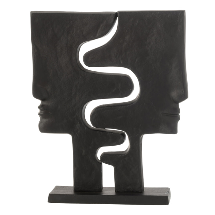 J-Line figurine Visages Imbriqués - aluminium - noir