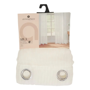 Voilage Mila rayures texturées140x240cm blanc