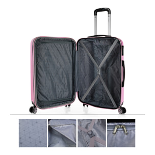 Juego De Maletas Rígidas Abs Itaca Sevron Rosa