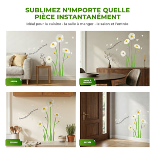 Stickers Muraux décoration adhésifs Fleurs pavots blanches