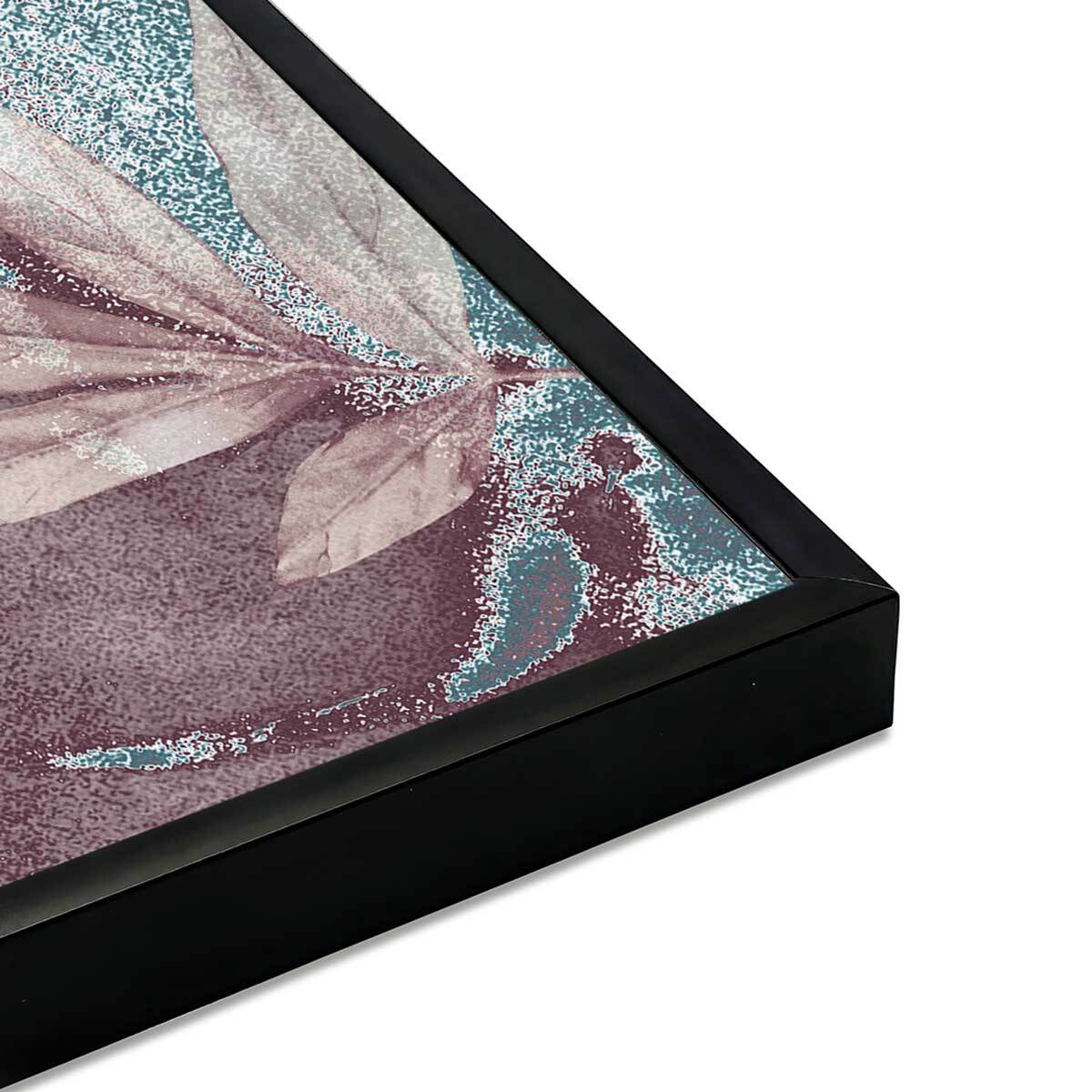 Affiche encadrée fleur rose texturée Affiche + cadre en métal - Noir