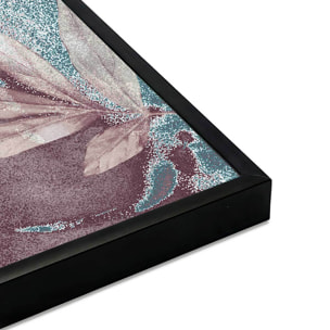 Affiche encadrée fleur rose texturée Affiche + cadre en métal - Noir