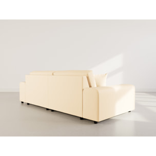 Garance - canapé d'angle réversible 4 places en simili - Beige