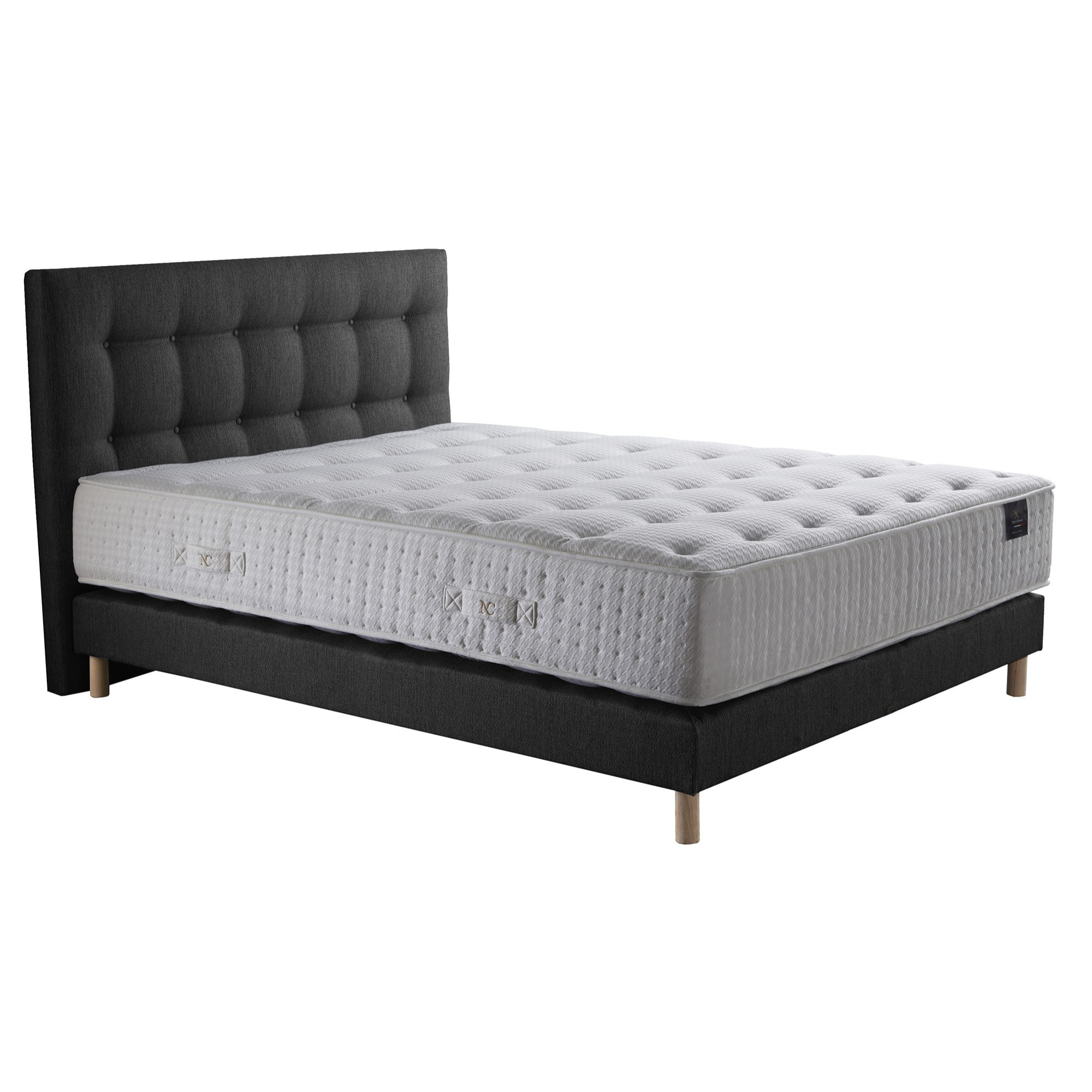 Ensemble Artémis + tête de lit capitonnée - Matelas ressorts ensachés Mémoire de forme Latex