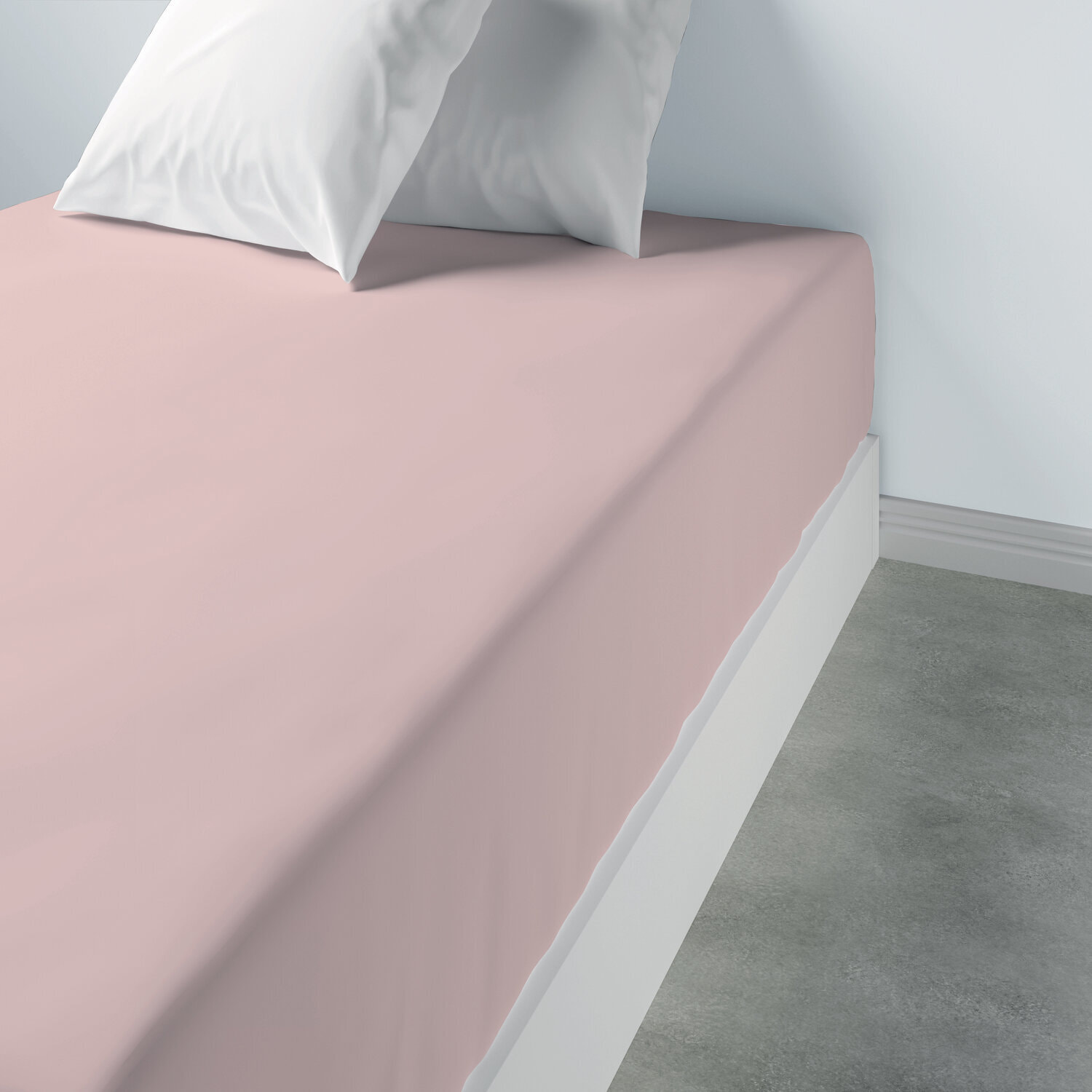 Drap housse coton bleu polaire