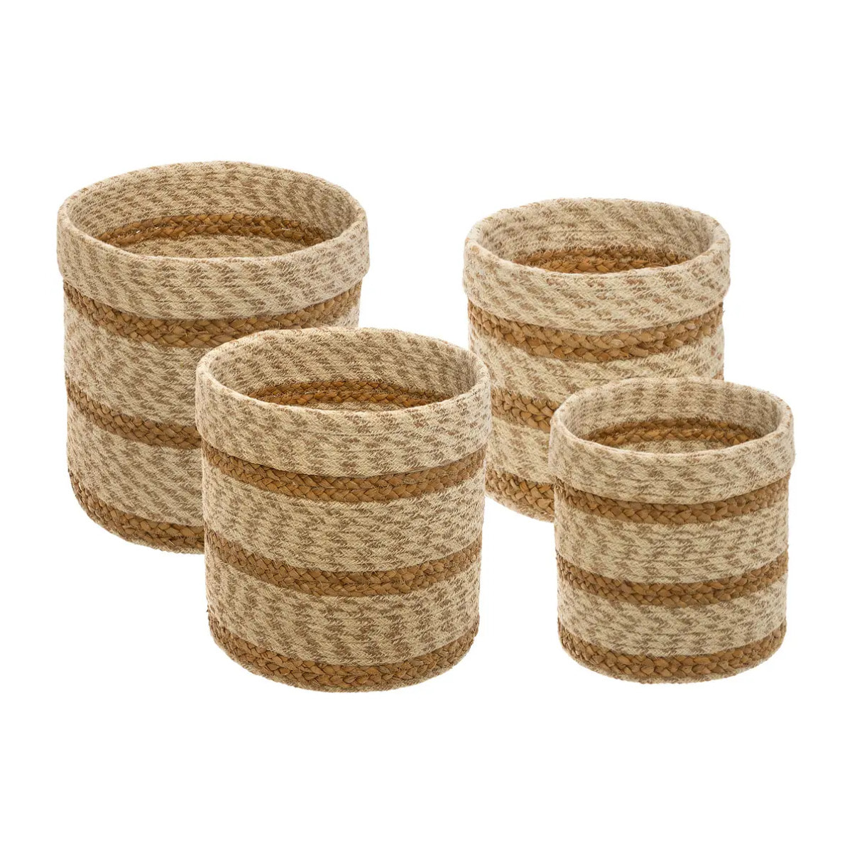 Set de 4 paniers "Emmett" en jute D19/23/26/29cm