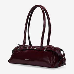 Bolso de hombro burdeos con cremallera