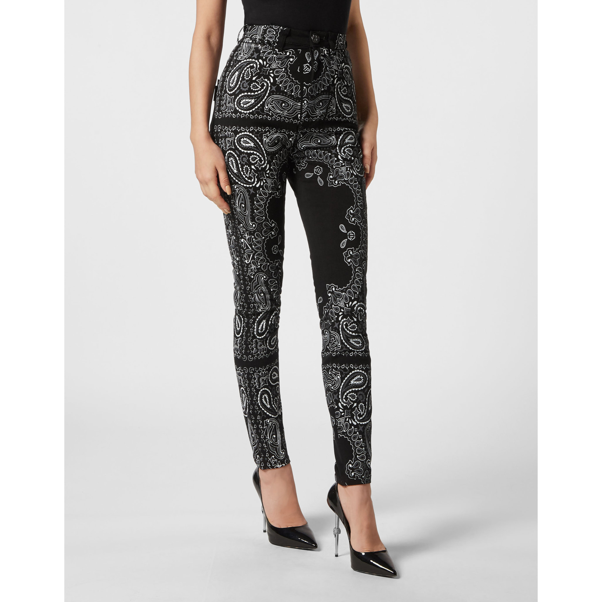 PHILIPP PLEIN Jegging de cintura alta PAISLEY