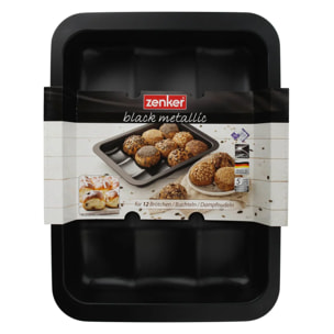 Moule 12 mini pains ou brioches 36 x 27 cm Zenker Black Metallic