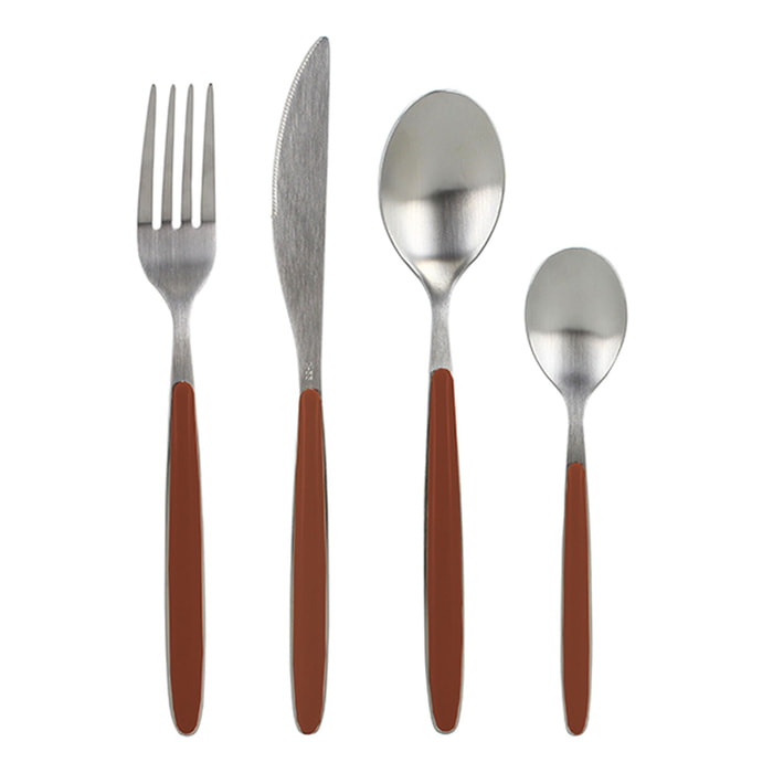 Ménagère lina 24 pièces en acier inoxydable brique