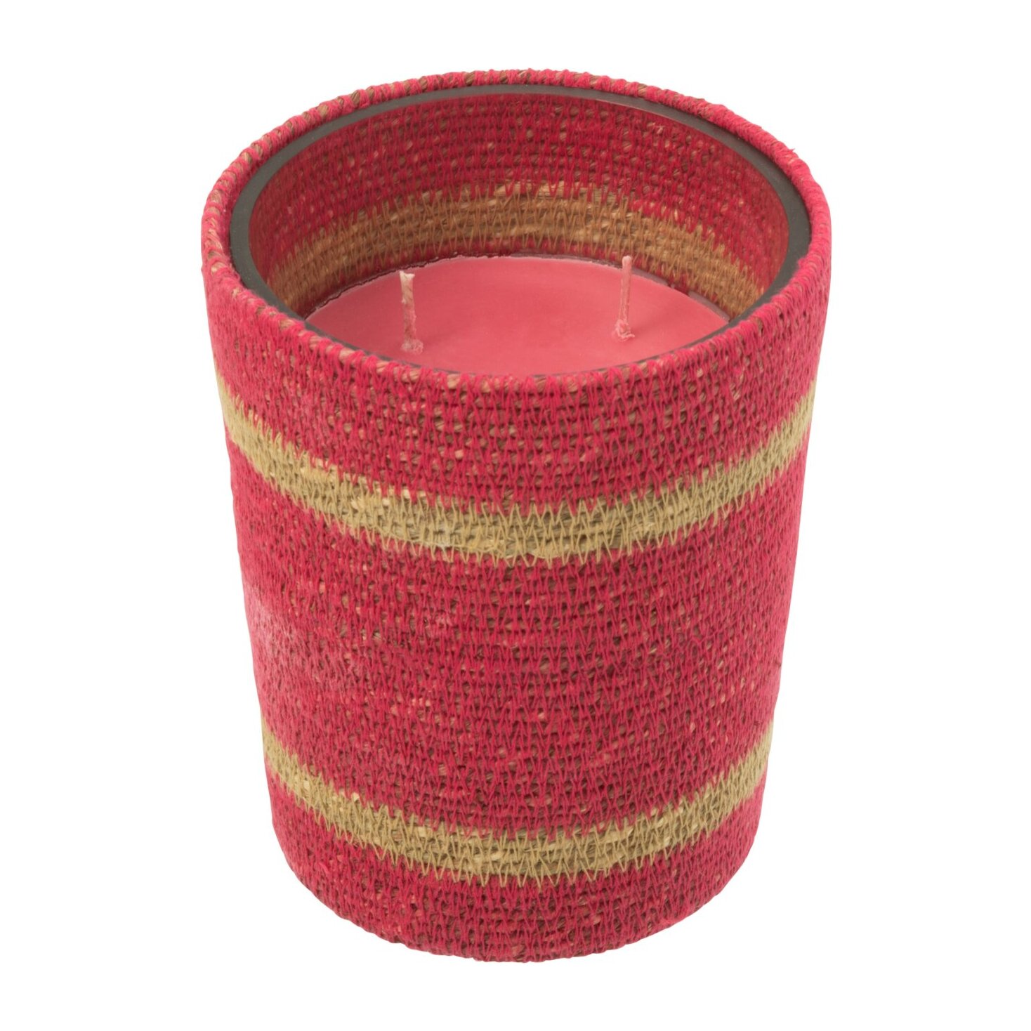 J-Line bougie parfumée Panier - Tender Rose - verre - rose - medium - 55H