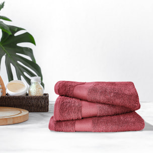 Lot de 3 maxi draps de bain 500 gr/m2 100%coton