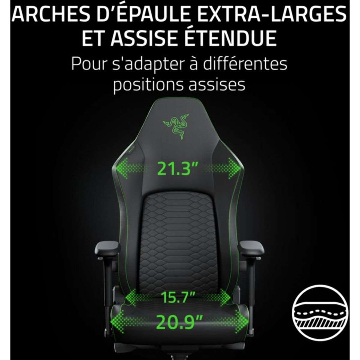 Chaise gaming RAZER Iskur V2 NewGen Quartz