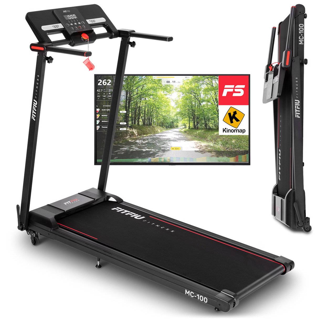 Cinta de correr plegable FITFIU 1500W 12km/h pantalla LCD y conectividad app