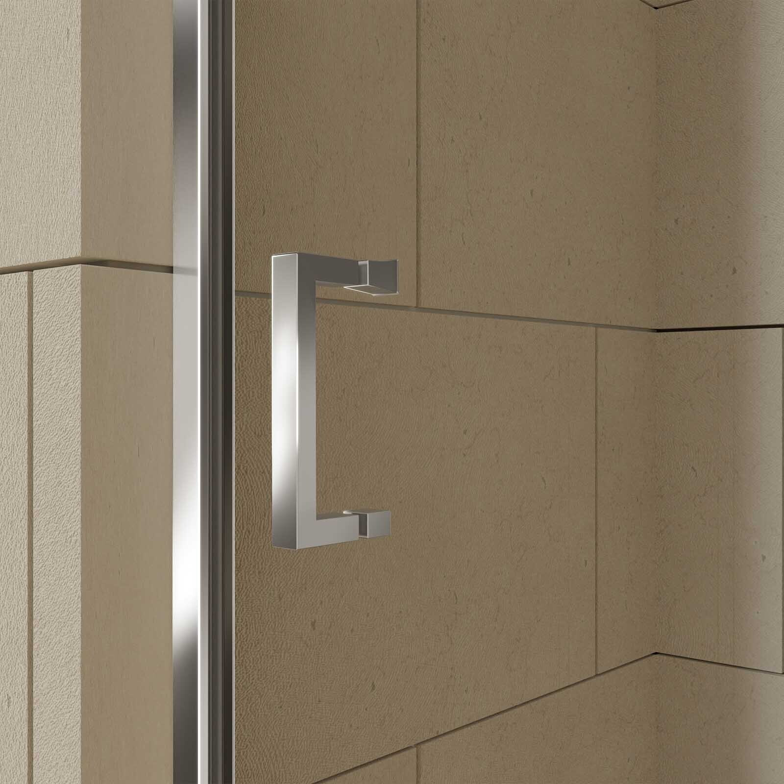 Porte de douche coulissante 120x200 cm - Verre transparent - Profilé Chrome - CHROMED CRUSH